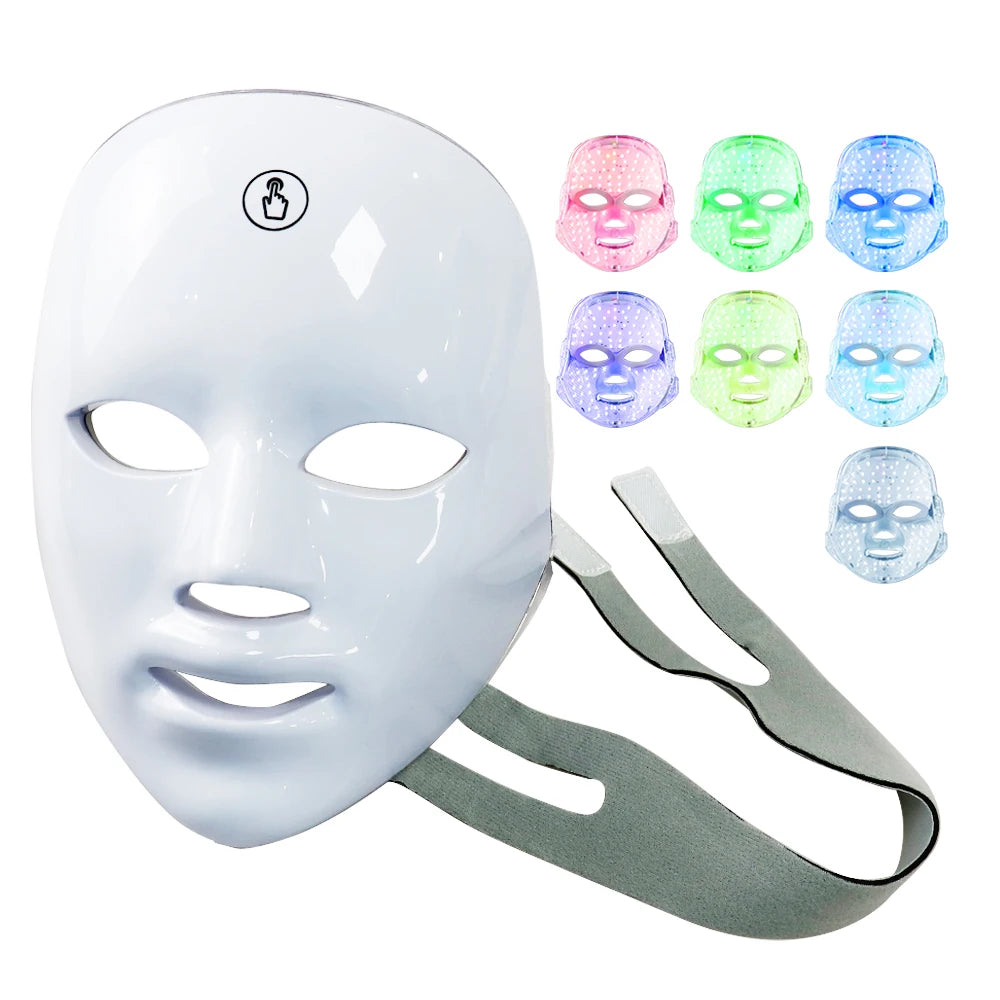 LumiSkin – Masque LED 7 Couleurs | Soin Visage Anti-Acné & Anti-Rides, Peau Lumineuse Instantanée