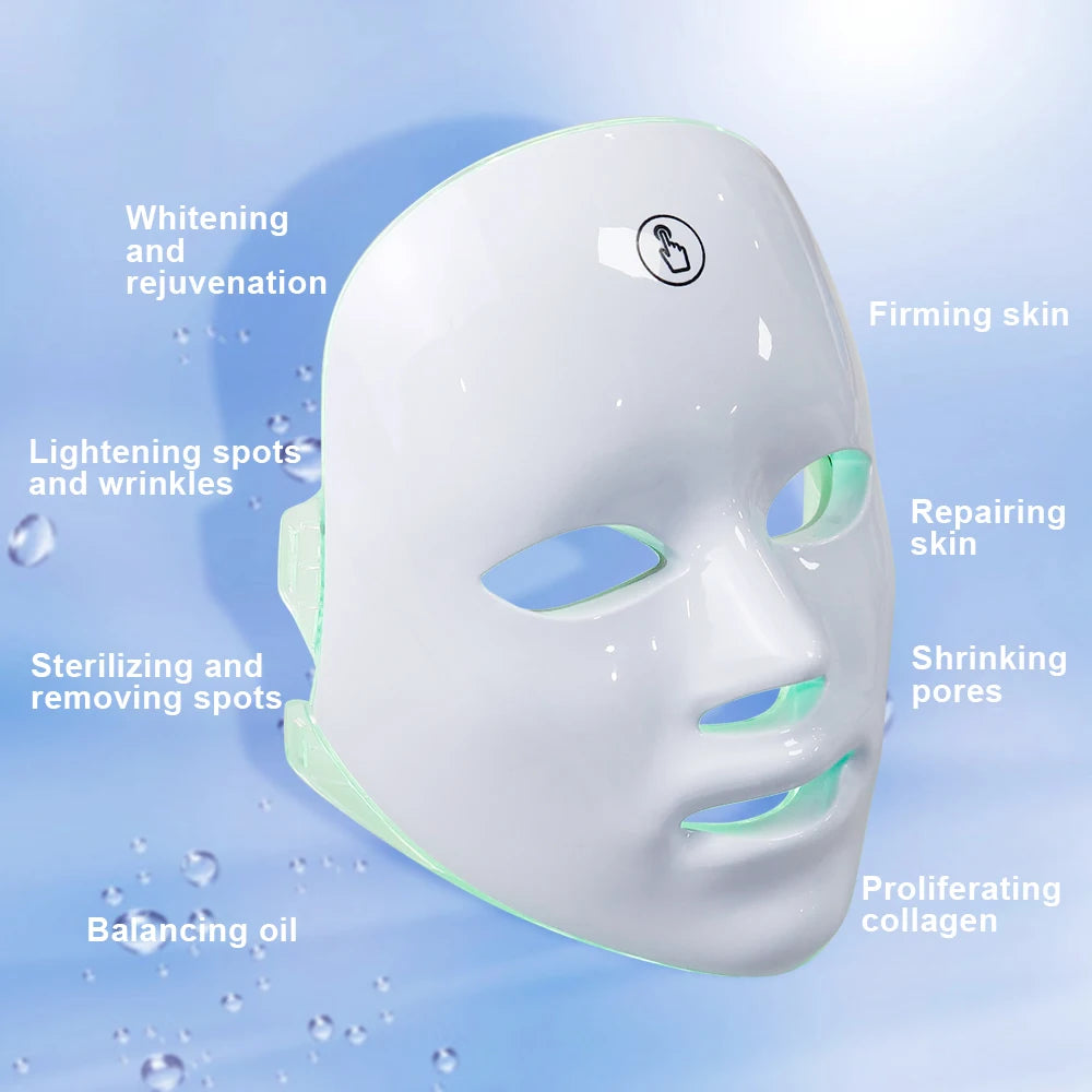 LumiSkin – Masque LED 7 Couleurs | Soin Visage Anti-Acné & Anti-Rides, Peau Lumineuse Instantanée