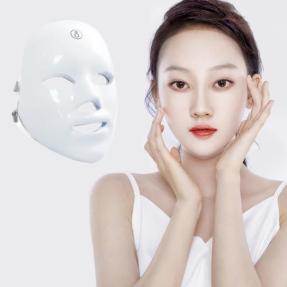 LumiSkin – Masque LED 7 Couleurs | Soin Visage Anti-Acné & Anti-Rides, Peau Lumineuse Instantanée