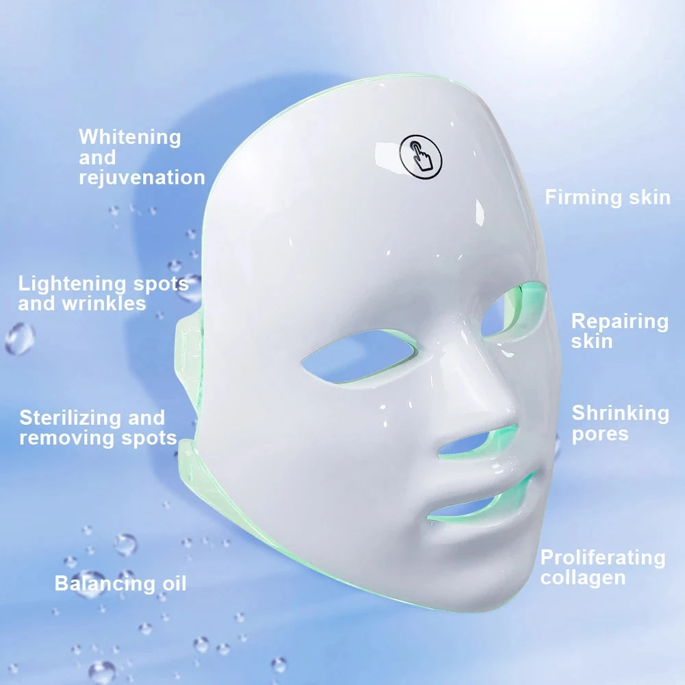 LumiSkin – Masque LED 7 Couleurs | Soin Visage Anti-Acné & Anti-Rides, Peau Lumineuse Instantanée