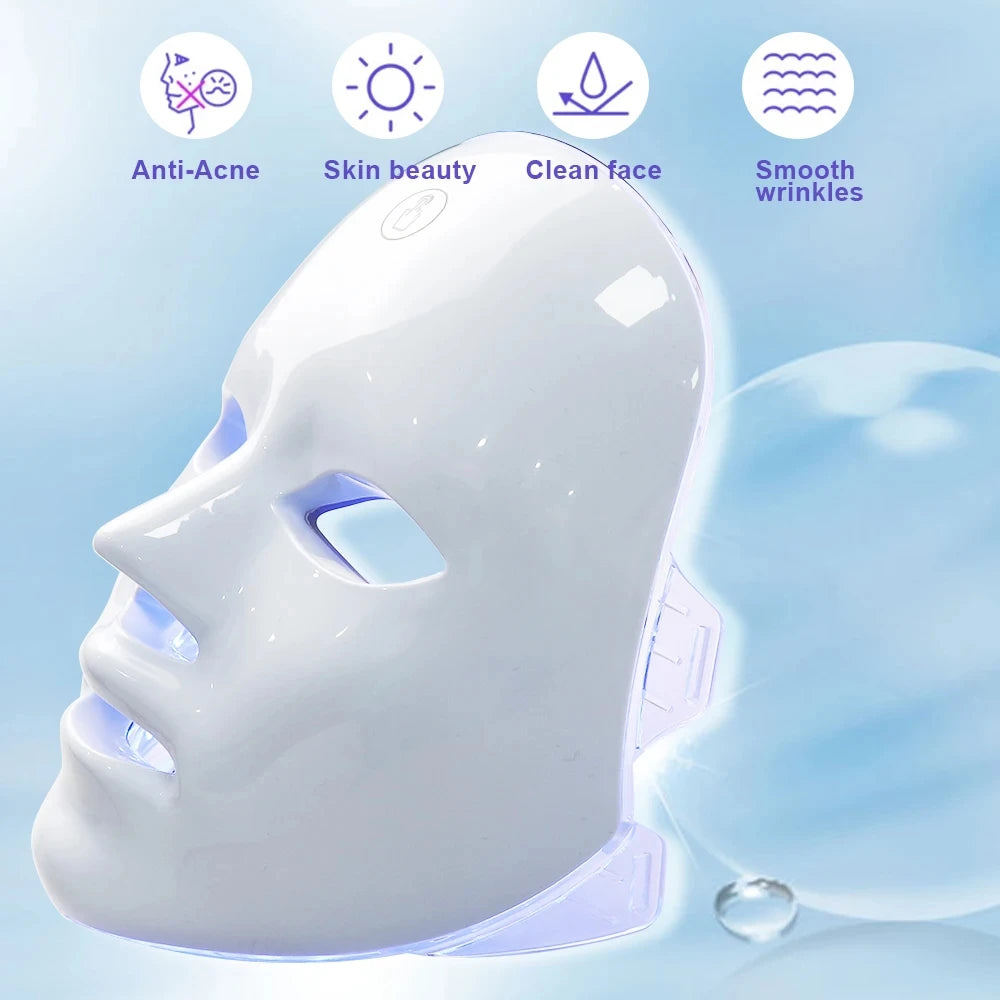 LumiSkin – Masque LED 7 Couleurs | Soin Visage Anti-Acné & Anti-Rides, Peau Lumineuse Instantanée