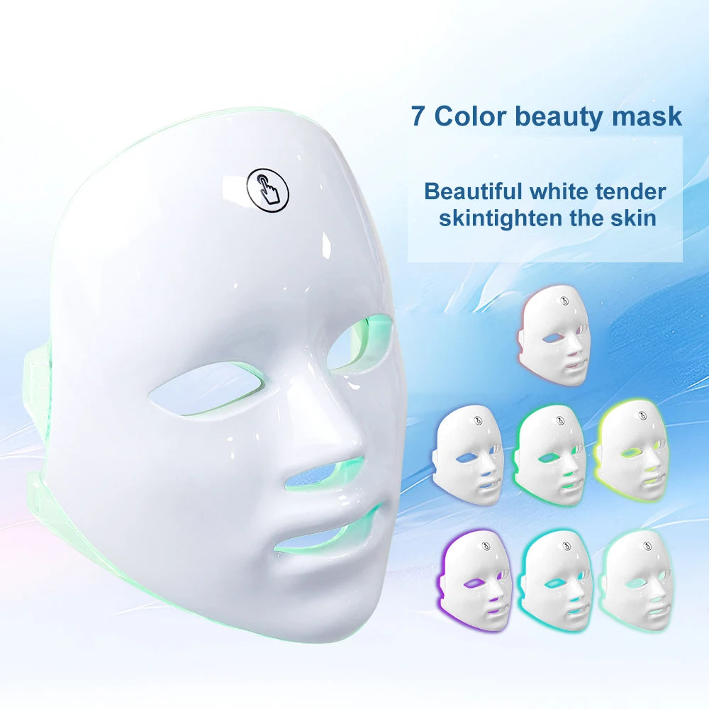 LumiSkin – Masque LED 7 Couleurs | Soin Visage Anti-Acné & Anti-Rides, Peau Lumineuse Instantanée